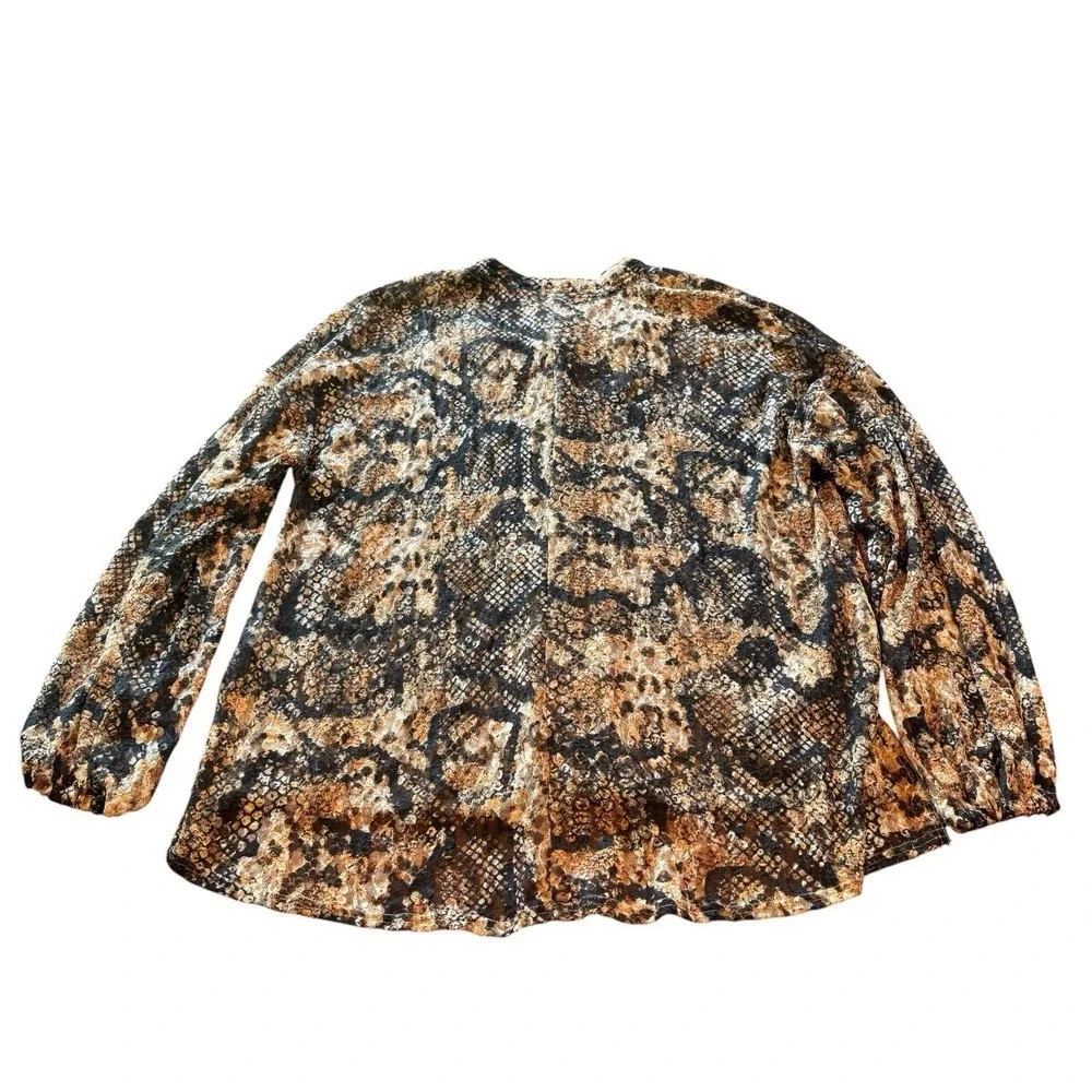 Free People Women's Size S Out For The Night Top Tunic Snake Print Drape Hem